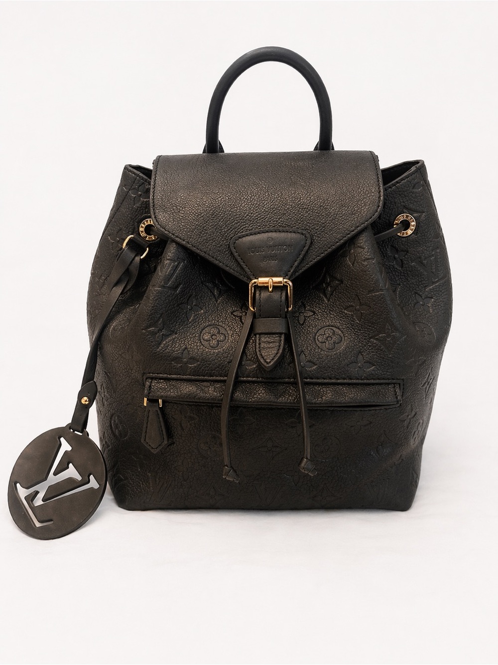 Black Monogram Empreinte Drawstring Backpack